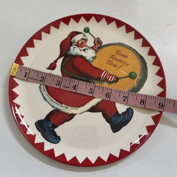 World Market Melamine 9" Christmas Plates Rudolph Olde World Holiday 5pc SET - Picture 6 of 8